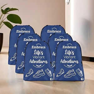 kuber industries travel packing bags pack of 6  waterproof organizer pouches for  royal blue