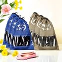 Kuber Industries Pack of 6 Travel Shoe Organizer | Storage Bags | Travel Carrying Bag | Storage Organizers Set | Shoe Cover with Transparent Window | Shoe Dori Cover | Brown &amp; Royal Blue
