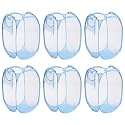 Kuber Industries Pack of 6 Unwashed Clothes Storage Basket | Foldable Laundry Basket for Clothes | Mesh Laundry Bag | Collapsible &amp; Portable | 30 LTR | Blue