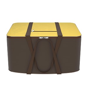 kuber industries underbed storage bagrexine jumbo blanket coverlightweight storage bag 58cmsfoldable razai bagzipper storage bag for clothes with handlelarge yellow amp brown 27 cm