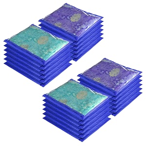 kuber industries non-woven pack of 24 saree coverdress packing bags with zipsaree pouches for storageclothes organizer for wardrobeblue 360 x 10 mm