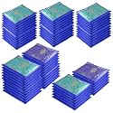 Kuber Industries Non-Woven Pack of 24 Saree Cover|Dress Packing Bags with Zip|Saree Pouches for Storage|Clothes Organizer for Wardrobe|Blue, 360 x 10 mm