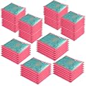 Kuber Industries Pack of 72 Saree Cover | Dress Packing Bags with Zip | Saree Pouches for Storage | Clothes Organizer for Wardrobe | Pink