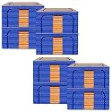 Kuber Industries Pack of 2 Clothes Storage Box | 66 Liter Foldable Steel Frame Clothes Organizer | Underbed Storage Bag | Storage Box For Wardrobe-Saree-Shirts And Blankets | Grey &amp; Black