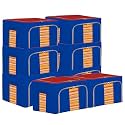 Kuber Industries Pack of 8 Clothes Storage Box | 44 Liter Foldable Steel Frame Clothes Organizer | Storage Box For Wardrobe-Saree-Shirts And Blankets | Underbed Storage Bag | Red &amp; Blue
