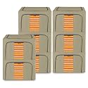 Kuber Industries Pack of 8 Clothes Storage Box | 66 LTR | Waterproof Storage Box for Saree-Shirts &amp; Blankets | Underbed Storage Bag | Foldable Parachute Steel Frame Wardrobe Organizer | Brown