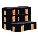 Kuber Industries Pack of 8 Clothes Storage Box | 24 Liter Foldable Steel Frame Clothes Organizer | Storage Box For Wardrobe-Saree-Shirts And Blankets | Underbed Storage Bag | Grey &amp; Black