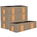 Kuber Industries Pack of 8 Clothes Storage Box | 44 Liter Foldable Steel Frame Clothes Organizer | Storage Box For Wardrobe-Saree-Shirts And Blankets | Underbed Storage Bag | Brown