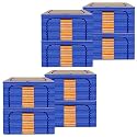 Kuber Industries 88 Liter Clothes Storage Box | Foldable Steel Frame Clothes Organizer | Storage Box For Wardrobe-Saree-Shirts And Blankets | Underbed Storage Bag | Dot Print | Royal Blue