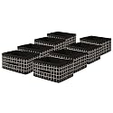 Kuber Industries Pack of 2 Foldable Multi-purpose Cloth Organizer for Storage with Drawing Handle | Durable Organisers Storage Box for Clothes/Toys | Check Design -Black