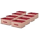 Kuber Industries Foldable Multi-purpose Cloth Organizer for Storage with Drawing Handle | Durable Organisers Storage Box for Clothes/Toys | Lining Print - Pink