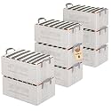 Kuber Industries Pack of 6 Foldable Non-Woven Storage Box for Clothes | Dress &amp; Towel Organiser for Wardrobe | Collapsible Container Basket - Grey