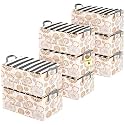 Kuber Industries Foldable Non-Woven Storage Box for Clothes | Dress &amp; Towel Organiser for Wardrobe | Collapsible Container Basket - White