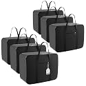 Kuber Industries Pack of 8 Nylon 72L Large King Size Underbed Storage Box | Blanket Storage Bags/Cover Double Bed Storage Containers | Storage Bag for Clothes, Documents, Books, Toys | Black