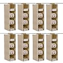 Kuber Industries Shoe Stoarge Rack | 4 Shelf Closet Hanging Organizer | Foldable Wardrobe Storage For Cloth, Toys | Dress Shelf For Clothes with Velcro | Plain | Light Brown