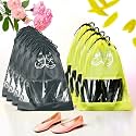Kuber Industries Pack of 8 Travel Shoe Organizer | Storage Bags | Travel Carrying Bag | Storage Organizers Set | Shoe Cover with Transparent Window | Shoe Dori Cover | Yellow &amp; Gray