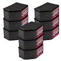Kuber Industries (Pack of 9) Blouse Cover | Golden-Dot | Clothes Storage Bag | Wardrobe Organiser With Zipper | Side Transparent Blouse Organizer | Blouse Protector Bag | Black
