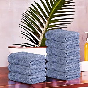 kuber industries pack of 3 cotton face towel  14x21 inch  workout gym napkins  hand towel for men amp woman  quick-drying napkins for travel use  check border  dark blue