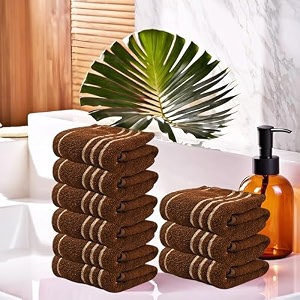 kuber industries pack of 9 cotton face towel  14x21 inch  workout gym napkins  hand towel for men amp woman  quick-drying napkins for travel use  plain crape-dark brown