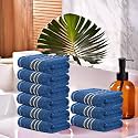 Kuber Industries (Pack of 3) Cotton Face Towel | 14x21 Inch | Workout Gym Napkins | Hand Towel For Men &amp; Woman | Quick-Drying Napkins For Travel Use | Plain Crape-Dark Blue