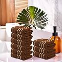 Kuber Industries (Pack of 9) Cotton Face Towel | 14x21 Inch | Workout Gym Napkins | Hand Towel For Men &amp; Woman | Quick-Drying Napkins For Travel Use | Plain Crape-Dark Brown