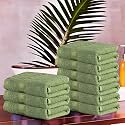 Kuber Industries (Pack of 9) Cotton Face Towel | 14x21 Inch | Workout Gym Napkins | Hand Towel for Men &amp; Woman | Quick-Drying Napkins for Travel Use | Check Border | Green