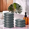 Kuber Industries (Pack of 24) Cotton Face Towel | 14x21 Inch | Workout Gym Napkins | Hand Towel For Men &amp; Woman | Quick-Drying Napkins For Travel Use | Plain Crape-Dark Grey
