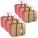 Kuber Industries Pack of 9 Nylon 35L Small Underbed Storage Box|Blanket Storage Bags/Cover Double Bed Storage Containers|Dustproof Storage Bag for Clothes, Documents, Books, Toys|Maroon &amp; Brown