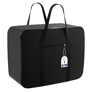 kuber industries underbed storage bagrexine jumbo blanket coverlightweight storage bagfoldable razai bagzipper storage bag for clothes with handlelarge black 27 cm