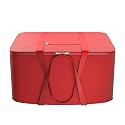Kuber Industries Underbed Storage Bag|Rexine Jumbo Blanket Cover|Lightweight Storage Bag|Foldable Razai Bag|Zipper Storage Bag For Clothes with Handle|Large (Red), 27 cm