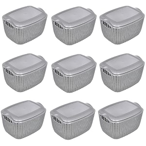 kuber industries pack of 3 storage basket  small m 15  multipurposes countertop baskets  basket for storage kitchen stationary  cabinets storage organizer  brown