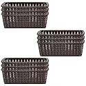 Kuber Industries (Pack of 9) Storage Basket | Small M 15 | Multipurposes Countertop Baskets | Basket For Storage, Kitchen, Stationary | Cabinets Storage Organizer | Brown