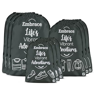 kuber industries pack of 9 travel organizer combo set  storage bags set  water-resistant organizer for shoe-laundry-lingerie  cloth carrying bag  each 3 pieces small-medium-large  gray
