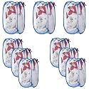 Kuber Industries Pack of 2 Unwashed Clothes Storage Basket | Foldable Laundry Basket for Clothes | Mesh Laundry Bag | Collapsible &amp; Portable | 30 LTR | Blue