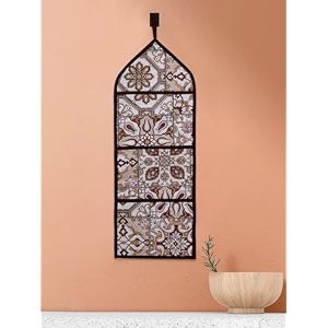 kuber industries paper holder  foldable hanging organizer  pvc star design document holder  wall hanging organizer with 3 pocket  document holder  brown