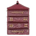 Kuber Industries Parachute Hanging Organizer For Jewellery, Makup Brush, Cosmetic Item, Stationery &amp; Small Accessories With 4 Transprant Zipper Pocket (Maroon)