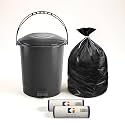 Kuber Industries Pedal Dustbin &amp; Garbage Bag Combo for Kitchen, Home, Office | 10 L Dustbin with Disposable Bags 19x21 In (Black - 2 Roll) Grey