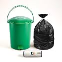 Kuber Industries Pedal Dustbin &amp; Garbage Bag Combo for Kitchen, Home, Office | 10 L Dustbin with Disposable Bags 19x21 In (Black - 1 Roll) Green