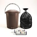 Kuber Industries Pedal Dustbin &amp; Garbage Bag Combo for Kitchen, Home, Office | 10 L Dustbin with Disposable Bags 19x21 In (Black - 2 Roll) Brown