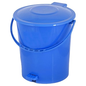 kuber industries 10 liter pedal dustbin for kitchen bedroom - plastic waste paper bin blue
