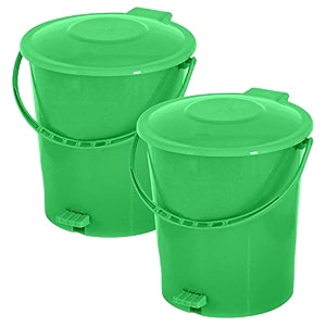 kuber industries pedal dustbinplastic pedal dustbinkitchen waste paper bindustbin for bedroom10 liter dustbinpack of 2 green