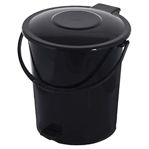 kuber industries pedal dustbinplastic pedal dustbinkitchen waste paper bindustbin for bedroom10 liter dustbin black