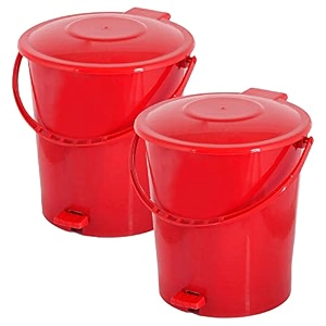 kuber industries pedal dustbinplastic pedal dustbinkitchen waste paper bindustbin for bedroom10 liter dustbinpack of 2 red