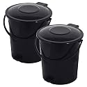 Kuber Industries Dustbin and Garbage Bag Set | 10 L Open Waste Bin with (Blue - 1 Roll) 19x21 Inch Disposable Bags for Home, Kitchen, Office | Pink