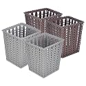 Kuber Industries Pen or Pencil Holder|M5 Plastic Storage Organizer|Square Cutlery Holder|Stationery Holder for Office & Home|Pack of 4 (Multicolor)