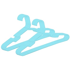 kuber industries plastic 12 pcs baby hanger set for wardrobe light blue-ctktc25982