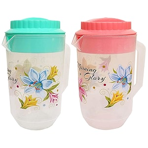 kuber industries plastic 2 pieces drinking water jug 2400 ml pink and blue -ctltc12531multicolorstandard
