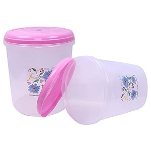 kuber industries plastic 2 pieces multipurpose storage container box 7500 ml pink -ctltc12601