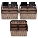 Kuber Industries Plastic 4 Pieces Multi-Purpose Compact Desk Storage Organizer Stationary Box for Case Pen Pencil Holder, Plastic Cosmetics, Make Up Organizer Container(Brown &amp; Beige)-KUBMART3239