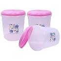 Kuber Industries Plastic 3 Pieces Multipurpose Storage Container Box 5000 ML (Pink) -CTLTC12615